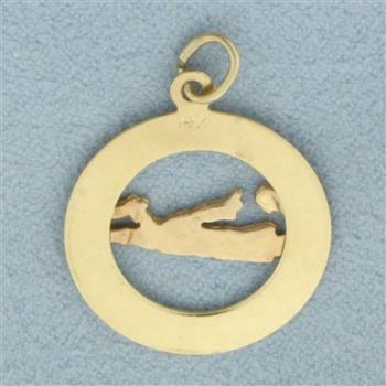 Vintage Bermuda Map Charm in 14k Yellow Gold