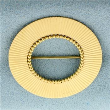 Vintage Circle Pin in 14K Yellow Gold