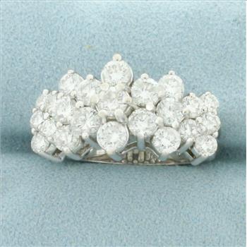 Vintage Diamond Cocktail Ring in 14K White Gold