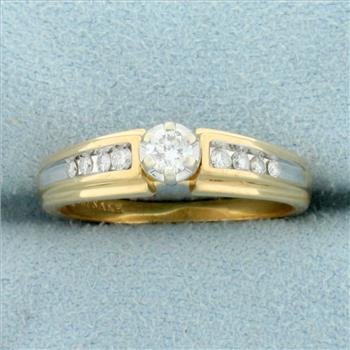 Vintage Diamond Engagement Ring in 14K Yellow Gold