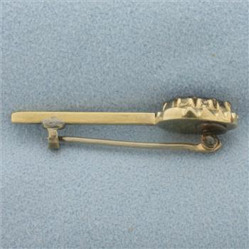 Vintage Garnet Pin in 14k Yellow Gold