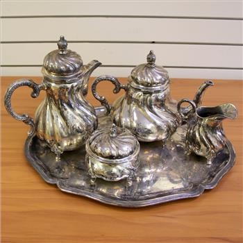 Vintage German .835 Silver Coffee and Tea Service Set