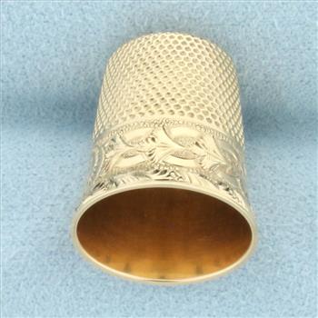 Vintage Gold Thimble in 14k Yellow Gold