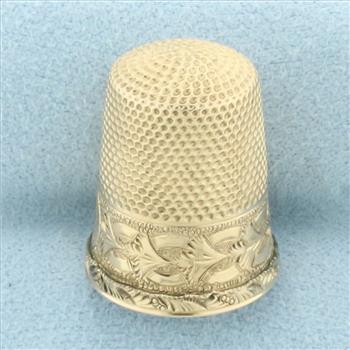 Vintage Gold Thimble in 14k Yellow Gold