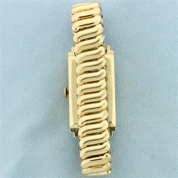 Vintage Manual Wind Longines Wrist  Watch With Solid 14k Yellow Gold Case