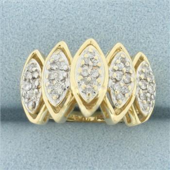 Vintage Pave Diamond Pave Ring in 14k Yellow Gold