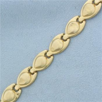 Vintage Puffy Link Bracelet in 14K Yellow Gold