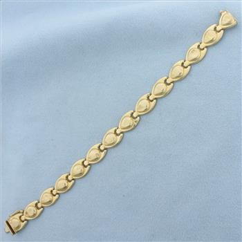 Vintage Puffy Link Bracelet in 14K Yellow Gold