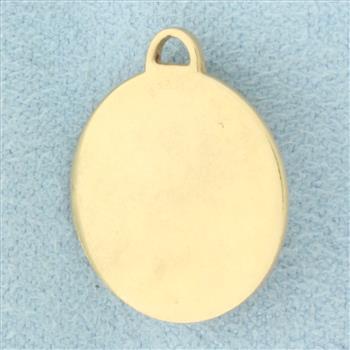 Vintage Seed Pearl Medallion Charm in 14k Yellow Gold