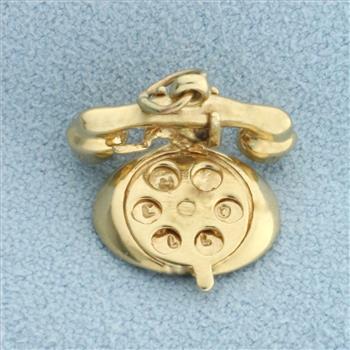 Vintage Telephone Charm in 14k Yellow Gold