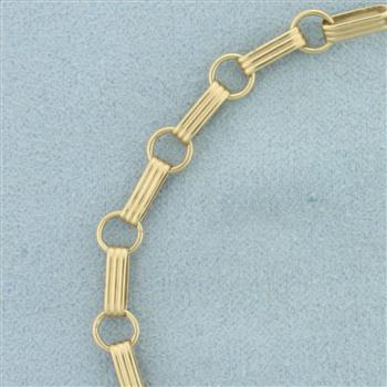 Vintage Watch Chain Link Bracelet in 14k Yellow Gold
