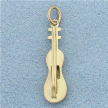 Violin Charm in 10k Yellow Gold
