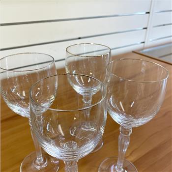 Waterford Carelton Gold Crystal Wine Goblets Set of 4