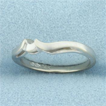 Wave Design Shadow Band Ring in 14k White Gold