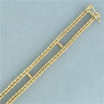 Wheat Link Tennis Bracelet Jacket in 14k Yellow Gold