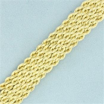 Wide Rope Bracelet in 14k Yellow Gold