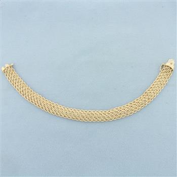 Wide Rope Link Bracelet in 14k Yellow Gold