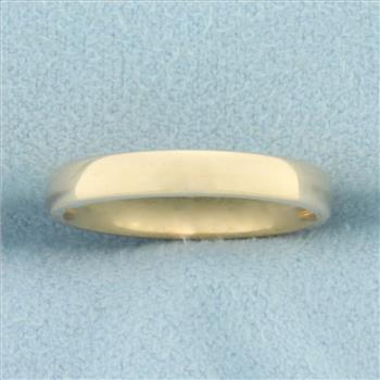 Womans High Polish Half Dome Wedding Band Ring in 14k Yellow Gold
