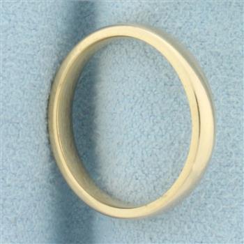 Womans High Polish Half Dome Wedding Band Ring in 14k Yellow Gold