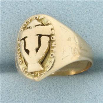 Womans Vintage University of Toronto Class Ring in 10k Yellow Gold