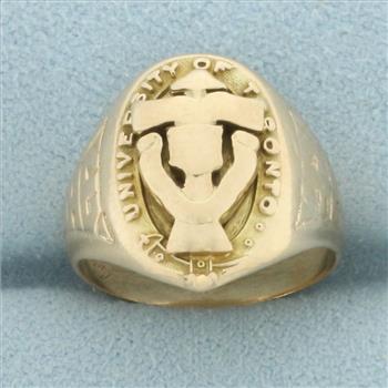 Womans Vintage University of Toronto Class Ring in 10k Yellow Gold