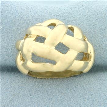 Woven Design Ring in 14K Yellow Gold
