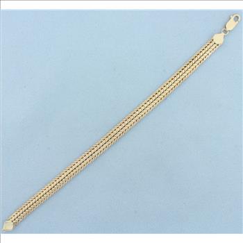 Woven Foxtail Bracelet in 14k Yellow Gold