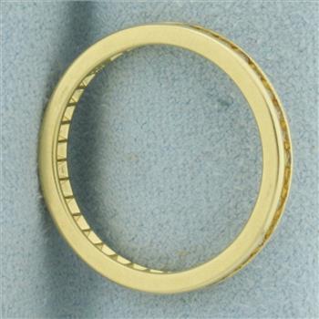Yellow Diamond Channel Set Stacking Ring in 18k Yellow Gold