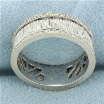 Yvel Designer Diamond Band Ring in 18k White Gold