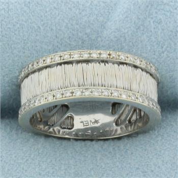 Yvel Designer Diamond Band Ring in 18k White Gold