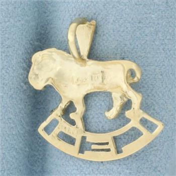 Zodiac Leo Lion Pendant in 14k Yellow Gold