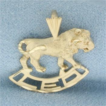 Zodiac Leo Lion Pendant in 14k Yellow Gold