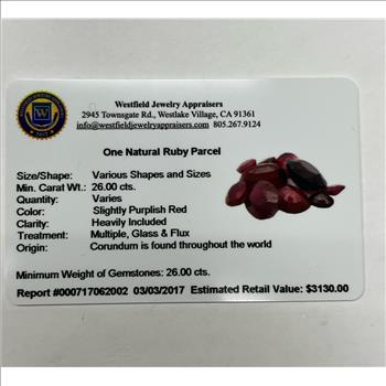 26CTS NATURAL RUBY GEMSTONE PARCEL