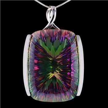 120.80ct Cushion Mystic Quartz Pendant/Necklace