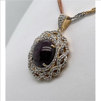 RUBY & WHITE SAPPHIRE NECKLACE IN STERLING SILVER