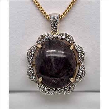 RUBY & WHITE SAPPHIRE NECKLACE IN STERLING SILVER