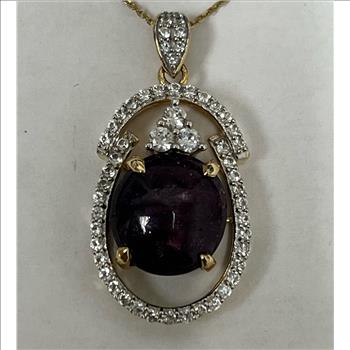 RUBY & WHITE SAPPHIRE NECKLACE IN STERLING SILVER