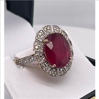 RUBY & DIAMOND RING IN 14K GOLD