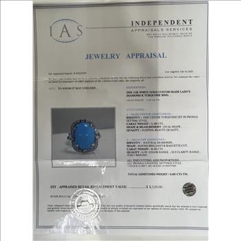 TURQUOISE & DIAMOND RING IN 14K GOLD