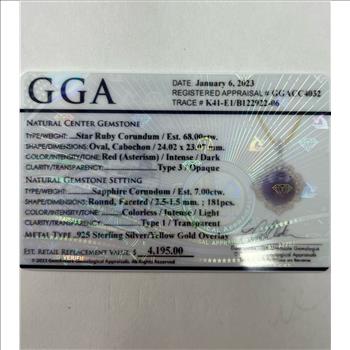 RUBY & WHITE SAPPHIRE NECKLACE IN STERLING SILVER