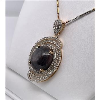 RUBY & WHITE SAPPHIRE NECKLACE IN STERLING SILVER