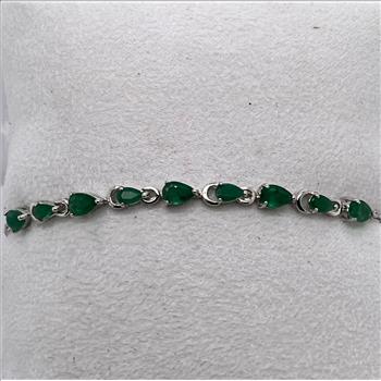 EMERALD BRACELET SET IN STERLING SILVER