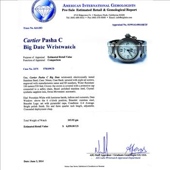 Cartier Pasha C Big Date Wristwatch