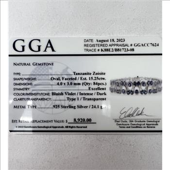 TANZANITE BRACELET IN STERLING SILVER