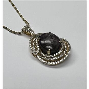 RUBY & WHITE SAPPHIRE NECKLACE IN STERLING SILVER