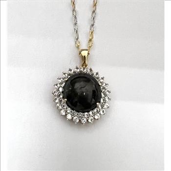 RUBY & WHITE SAPPHIRE NECKLACE IN STERLING SILVER