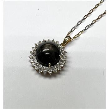 RUBY & WHITE SAPPHIRE NECKLACE IN STERLING SILVER