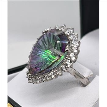 MYSTIC TOPAZ & SAPPHIRE RING IN STERLING SILVER