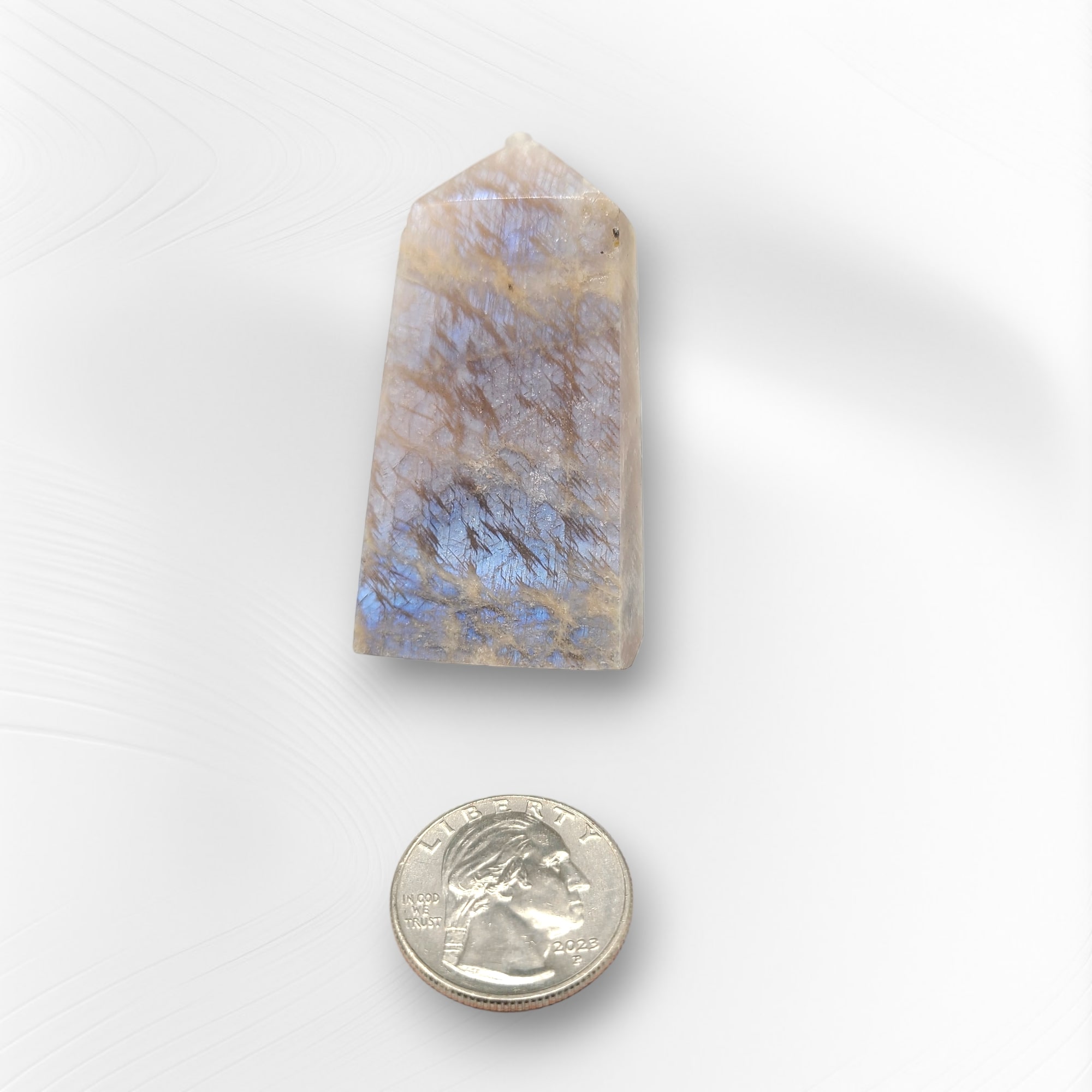 Moonstone Tower 2.4 Inches of Mesmerizing Blue Flash and Powerful