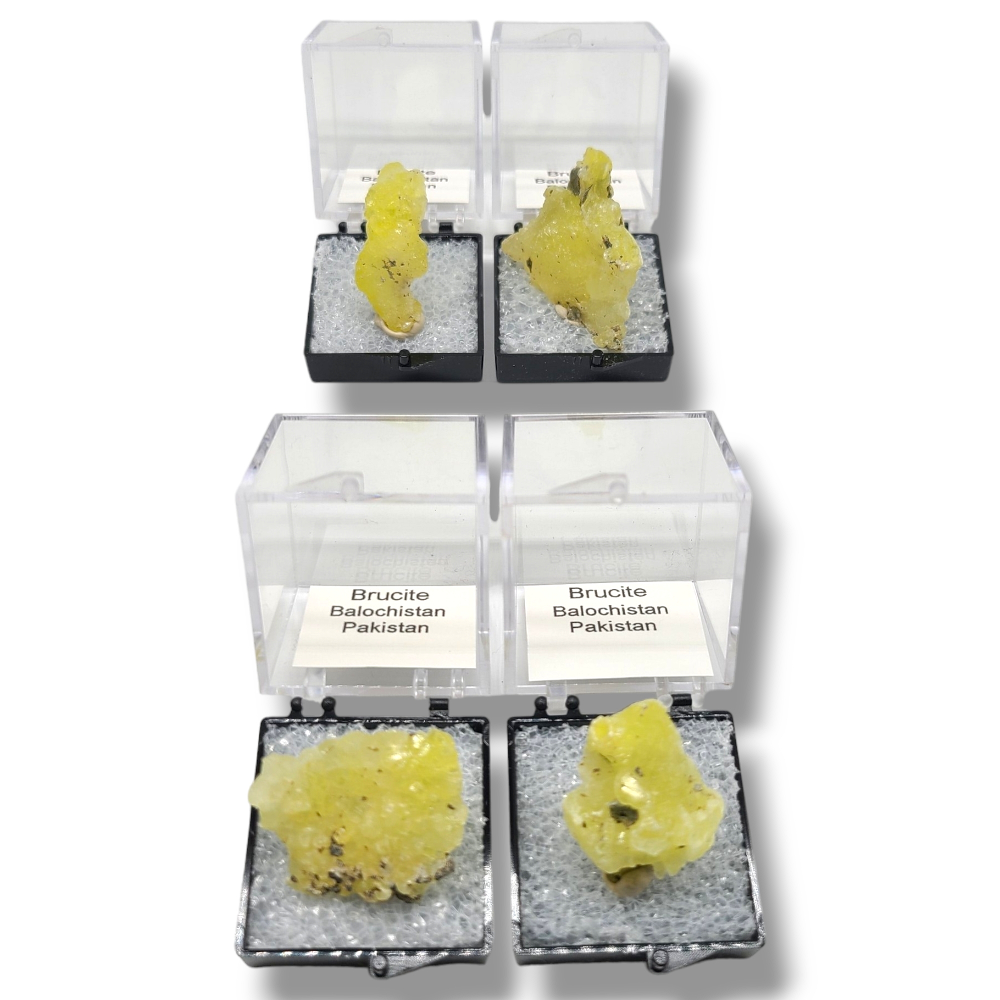 Brucite Pakistan - Vibrant Specimens from Balochistan in Perky Boxes ...